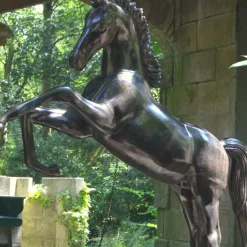 Statues & Sculptures Horses^Prancing Horse Life-Size Bronze Metal Garden Statue