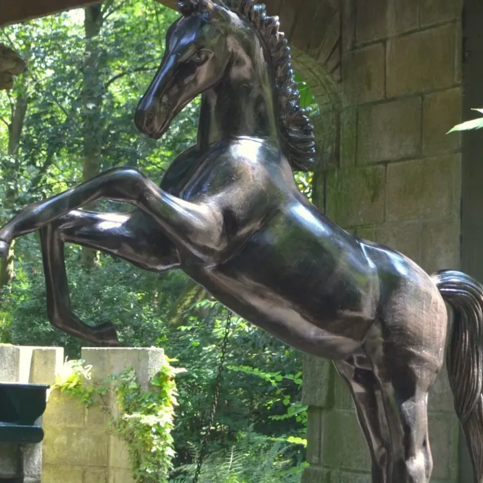 Statues & Sculptures Horses^Prancing Horse Life-Size Bronze Metal Garden Statue