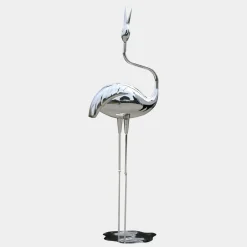 Statues & Sculptures Wildlife|Cranes^Pure Crane 153cm Silver Metal Garden Sculpture
