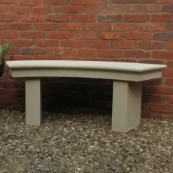 Statues & Sculptures Stone Benches^Pure Curved Modern Stone Garden Bench