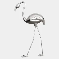 Statues & Sculptures Wildlife|Contemporary^Pure Flamingo 122cm Silver Metal Garden Sculpture