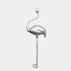 Statues & Sculptures Wildlife|Contemporary^Pure Flamingo 147cm Silver Metal Garden Sculpture