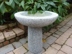 Statues & Sculptures Bird Baths^Pure Natural Granite Grey Stone Garden Birdbath
