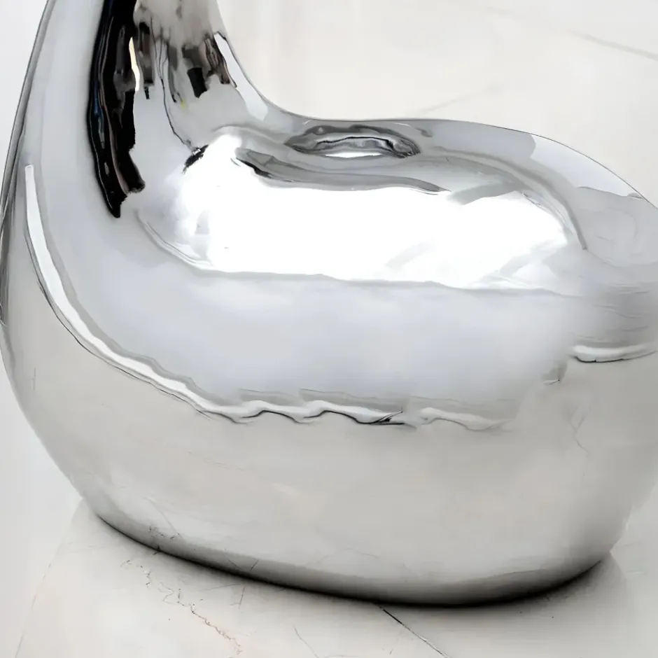 Statues & Sculptures Table Top|Floor Standing^Pure Swan 80cm Silver Metal Indoor Sculpture