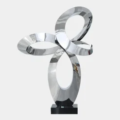 Statues & Sculptures Table Top|Floor Standing^Quantum Core 105cm Silver Metal Indoor Sculpture