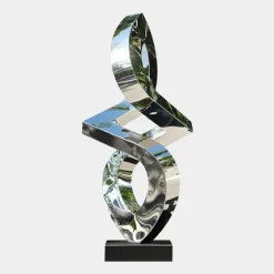 Statues & Sculptures Table Top|Floor Standing^Quantum Shift 98cm Silver Metal Indoor Sculpture
