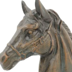 Statues & Sculptures Horses^Race Horse Head Bronze Metal Garden Ornament