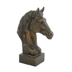 Statues & Sculptures Horses^Race Horse Head Bronze Metal Garden Ornament