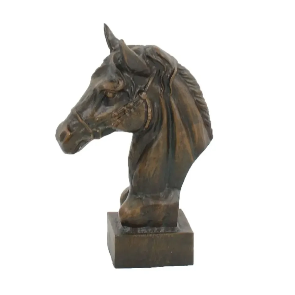 Statues & Sculptures Horses^Race Horse Head Bronze Metal Garden Ornament