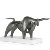 Statues & Sculptures Table Top|Animals^Raging Bull 35cm Anthracite Resin Indoor Sculpture
