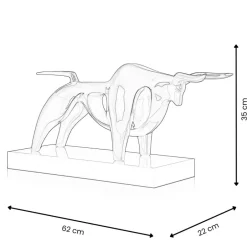 Statues & Sculptures Table Top|Animals^Raging Bull 35cm Red Resin Indoor Sculpture