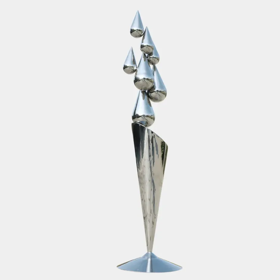 Statues & Sculptures Giant|Floor Standing^Raindrop Dream 215cm Silver Metal Garden Sculpture