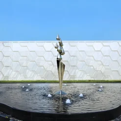 Statues & Sculptures Giant|Floor Standing^Raindrop Dream 215cm Silver Metal Garden Sculpture