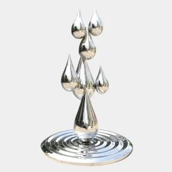 Statues & Sculptures Giant|Floor Standing^Raindrop Ripples 220cm Silver Metal Garden Sculpture
