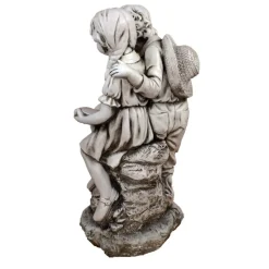 Statues & Sculptures Children^Reading Boy & Girl 88cm Stone Resin Garden Statue