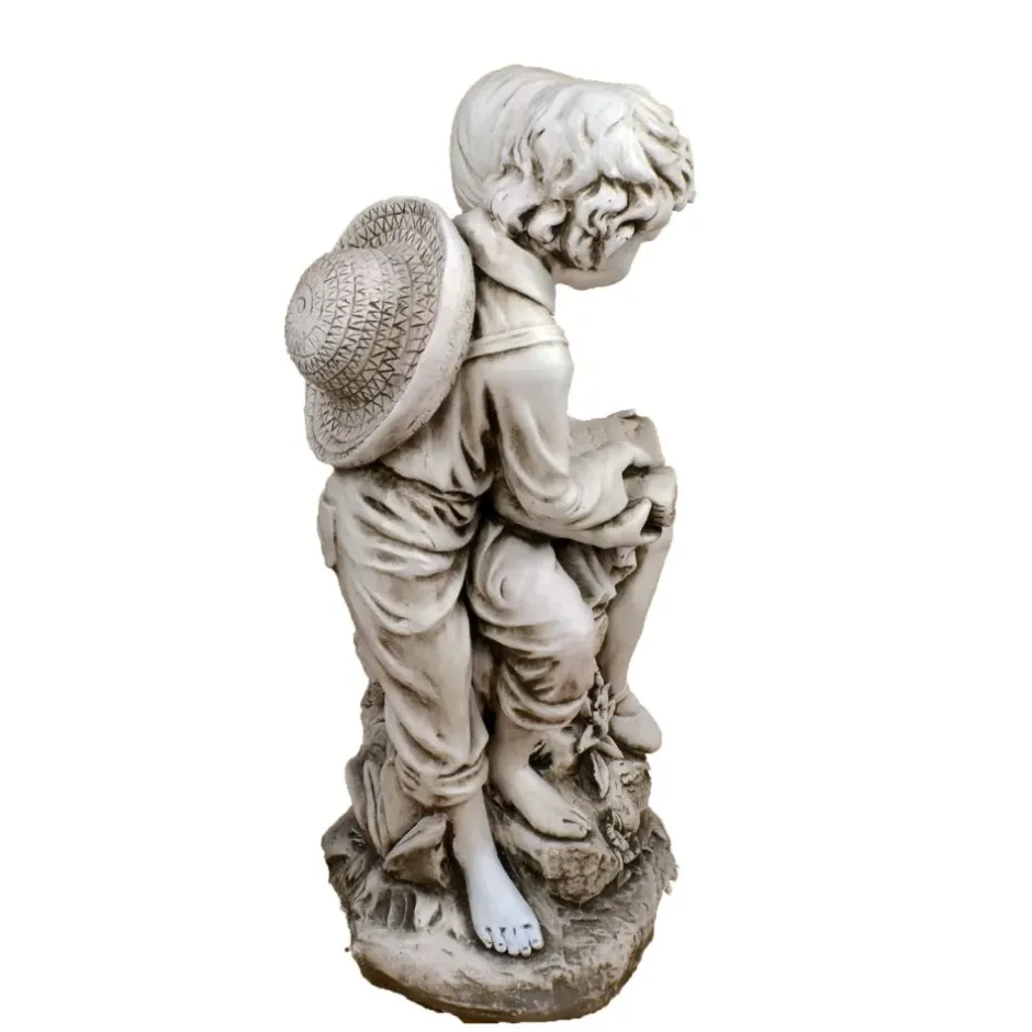 Statues & Sculptures Children^Reading Boy & Girl 88cm Stone Resin Garden Statue