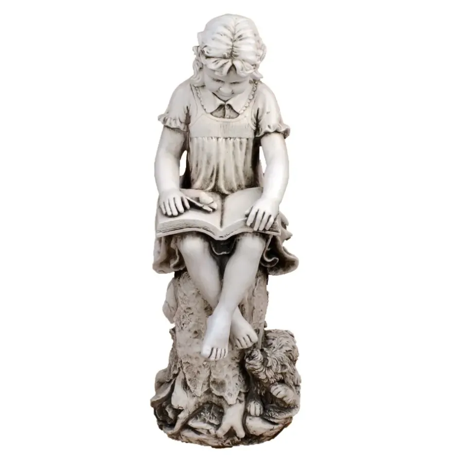 Statues & Sculptures Children^Reading Girl 89cm Stone Resin Garden Statue
