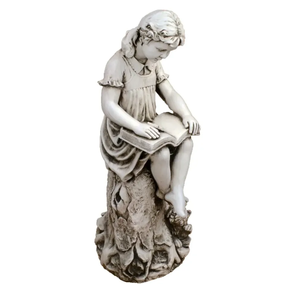 Statues & Sculptures Children^Reading Girl 89cm Stone Resin Garden Statue