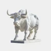 Statues & Sculptures Farm|Modern^Regal Bull 120cm White Marble Garden Statue v3