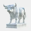 Statues & Sculptures Farm|Modern^Regal Bull 120cm White Marble Garden Statue v1