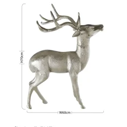 Statues & Sculptures Table Top|Animals^Regal Deer 70cm Metal Indoor Statue
