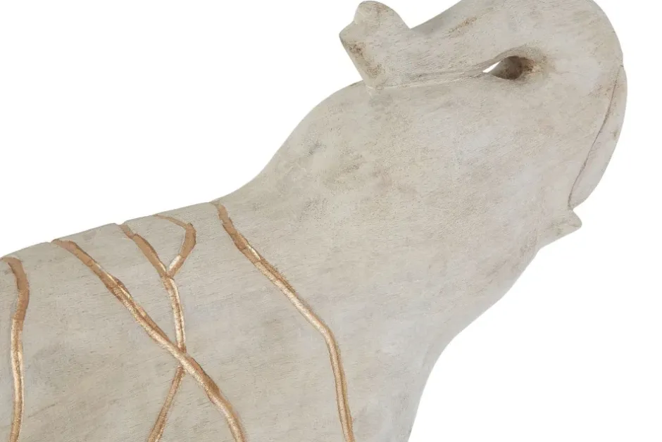 Statues & Sculptures Table Top|Animals^Regal Elephant 42cm Wood Indoor Statue