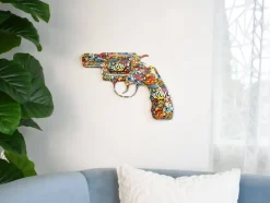 Statues & Sculptures Wall Art|Pop Art^Retro Revolver 32cm Comic Art Resin Wall Sculpture