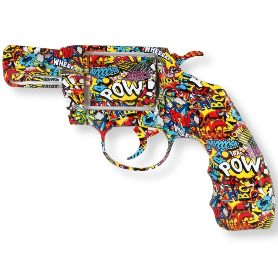 Statues & Sculptures Wall Art|Pop Art^Retro Revolver 32cm Comic Art Resin Wall Sculpture