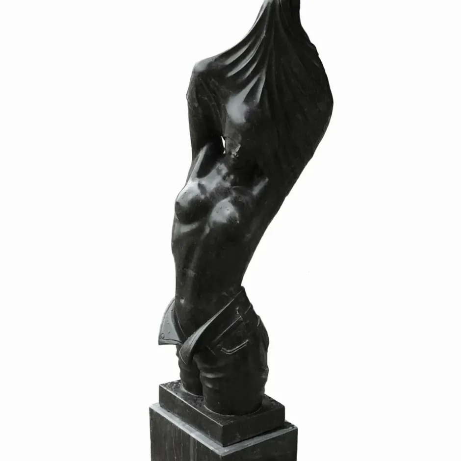 Statues & Sculptures Contemporary|Modern^Reveal Black Marble 170cm Garden Statue on Pedestal