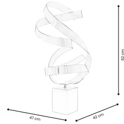 Statues & Sculptures Table Top|Abstract^Ribbon Dance 62cm Yellow Metal Indoor Sculpture