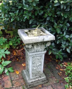 Statues & Sculptures Garden Sundials^Rocco Brass Stone Garden Sundial