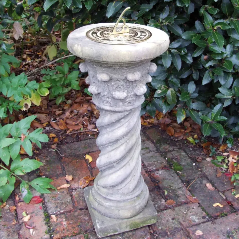 Statues & Sculptures Garden Sundials^Roman Brass Stone Garden Sundial