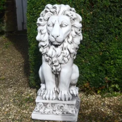 Statues & Sculptures Wildlife|Lions^Royal Lion Antique Stone Garden Statue