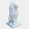 Statues & Sculptures Lions|Modern^Royal Lion 120cm White Marble Garden Statue