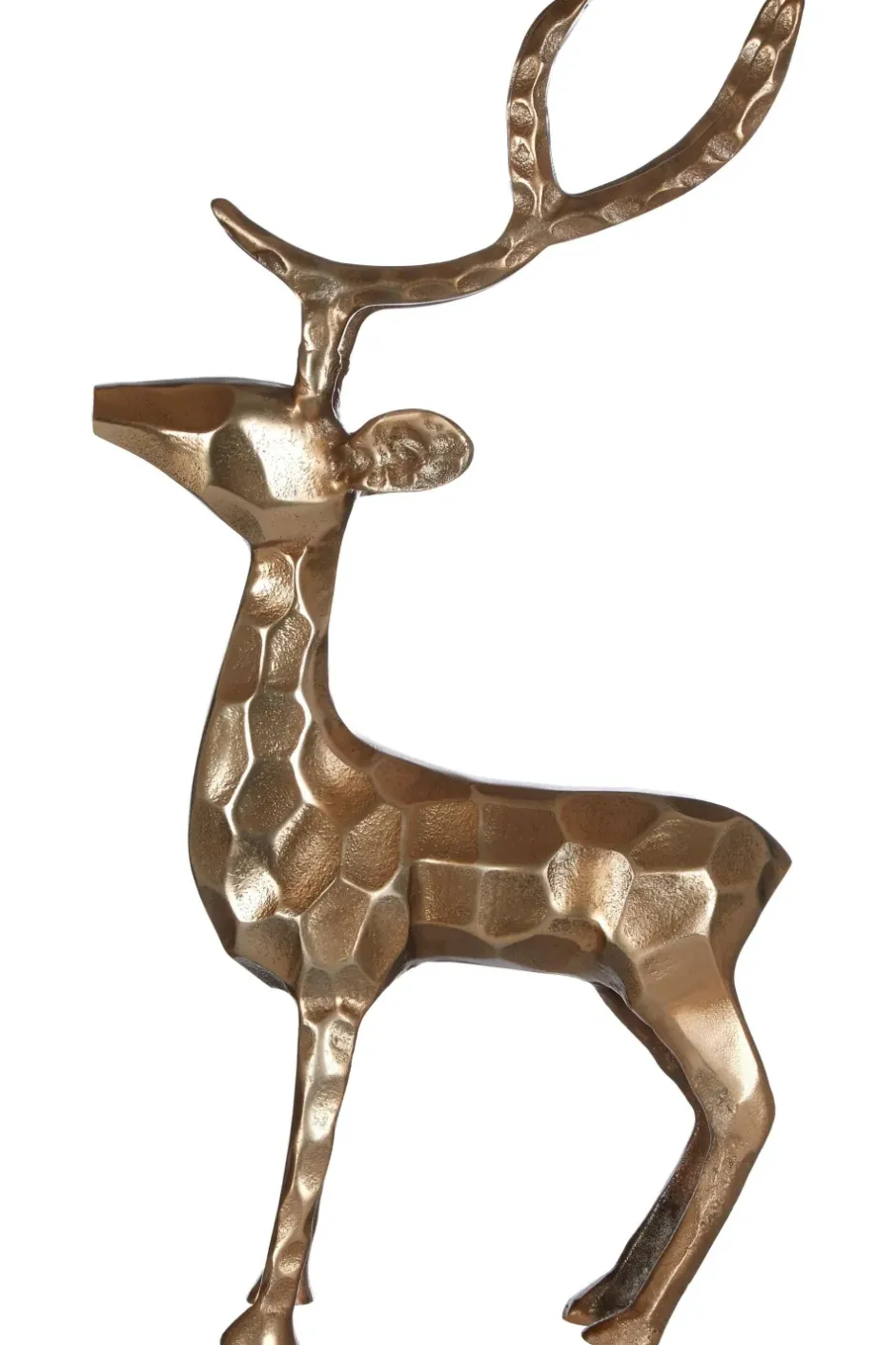 Statues & Sculptures Table Top|Animals^Royal Stag 50cm Gold Metal Indoor Statue