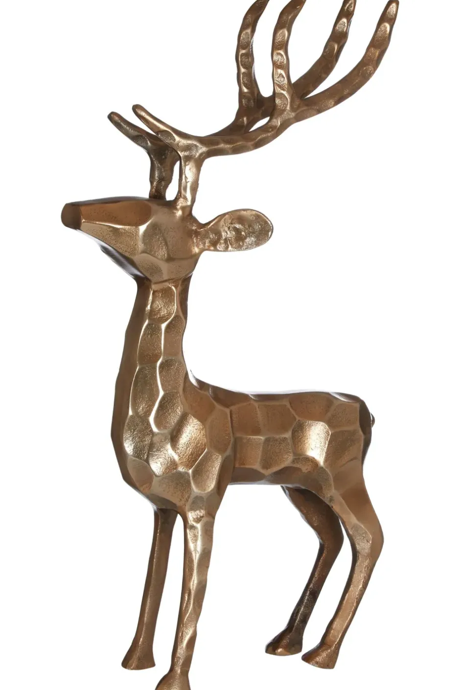 Statues & Sculptures Table Top|Animals^Royal Stag 50cm Gold Metal Indoor Statue