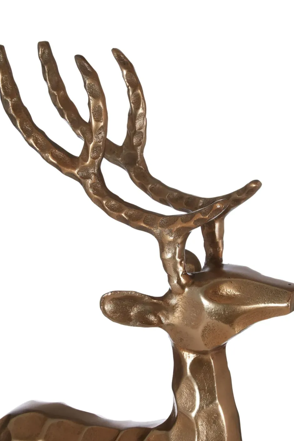 Statues & Sculptures Table Top|Animals^Royal Stag 50cm Gold Metal Indoor Statue