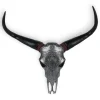 Statues & Sculptures Wall Art|Animals^Sacred Buffalo 63cm Silver Resin Wall Sculpture