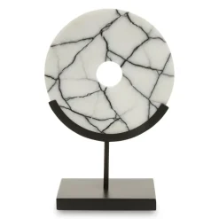 Statues & Sculptures Table Top|Abstract^Sacred Circle 34cm White Marble Indoor Sculpture