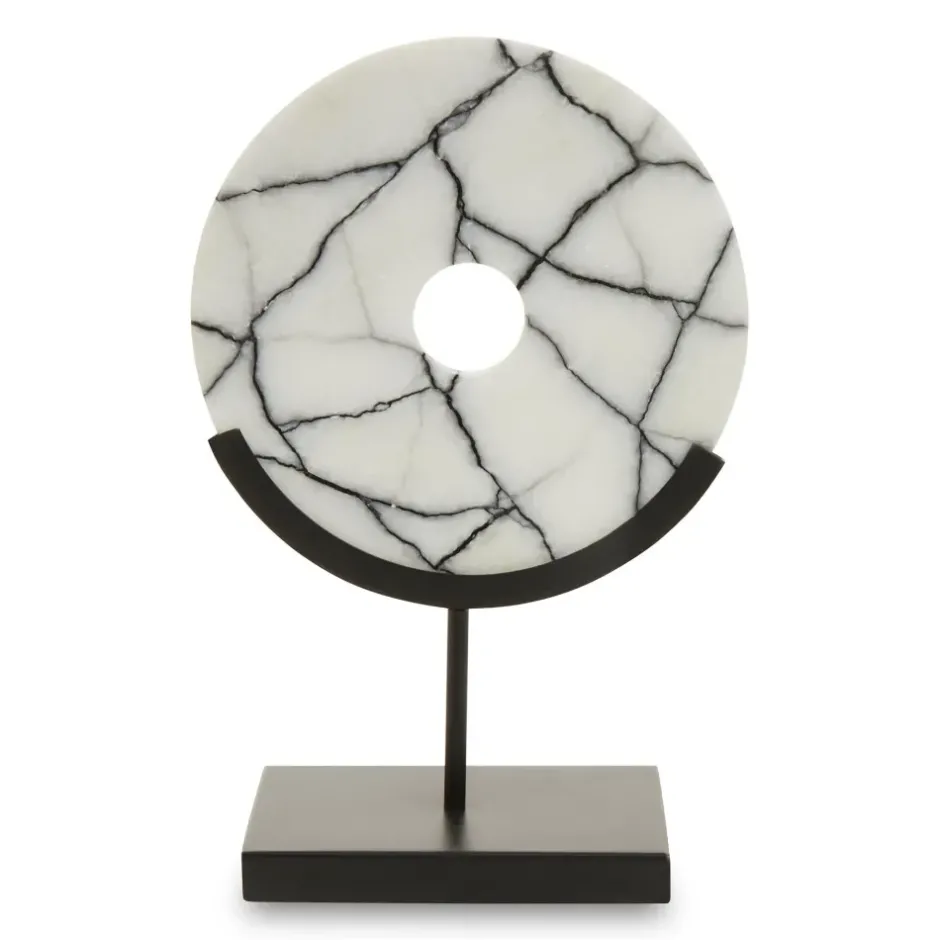 Statues & Sculptures Table Top|Abstract^Sacred Circle 34cm White Marble Indoor Sculpture
