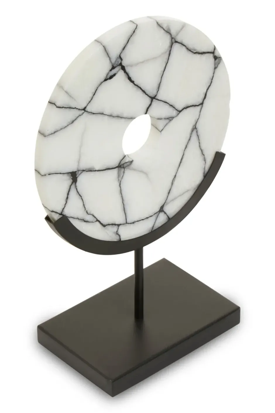 Statues & Sculptures Table Top|Abstract^Sacred Circle 34cm White Marble Indoor Sculpture