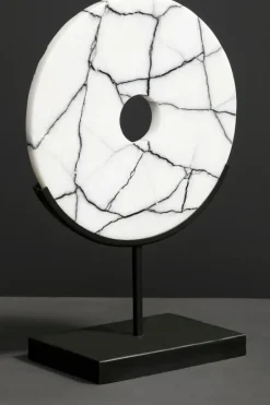 Statues & Sculptures Table Top|Abstract^Sacred Circle 34cm White Marble Indoor Sculpture