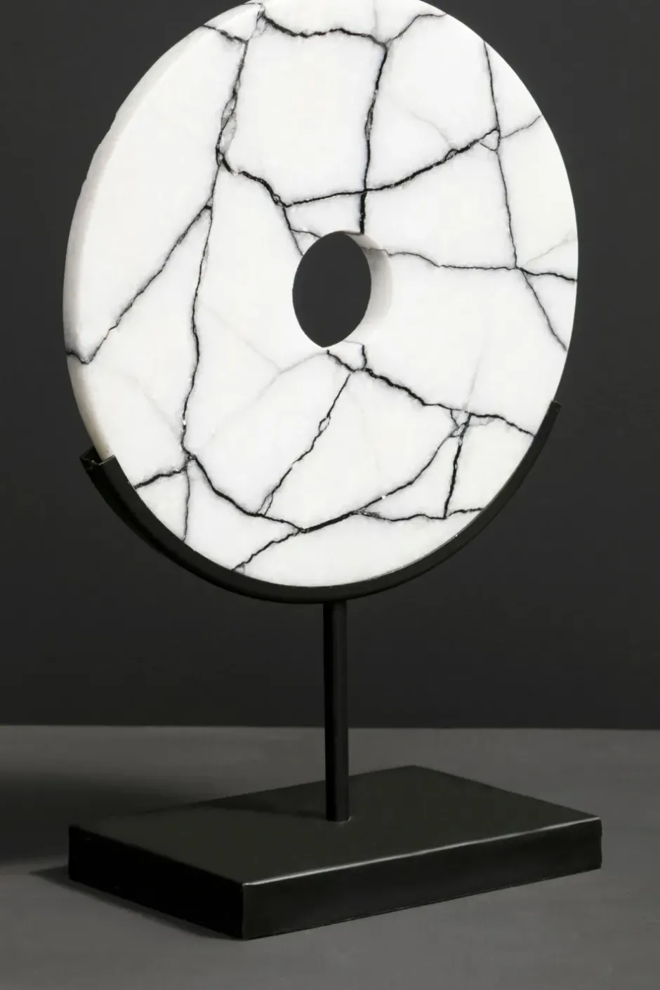 Statues & Sculptures Table Top|Abstract^Sacred Circle 34cm White Marble Indoor Sculpture