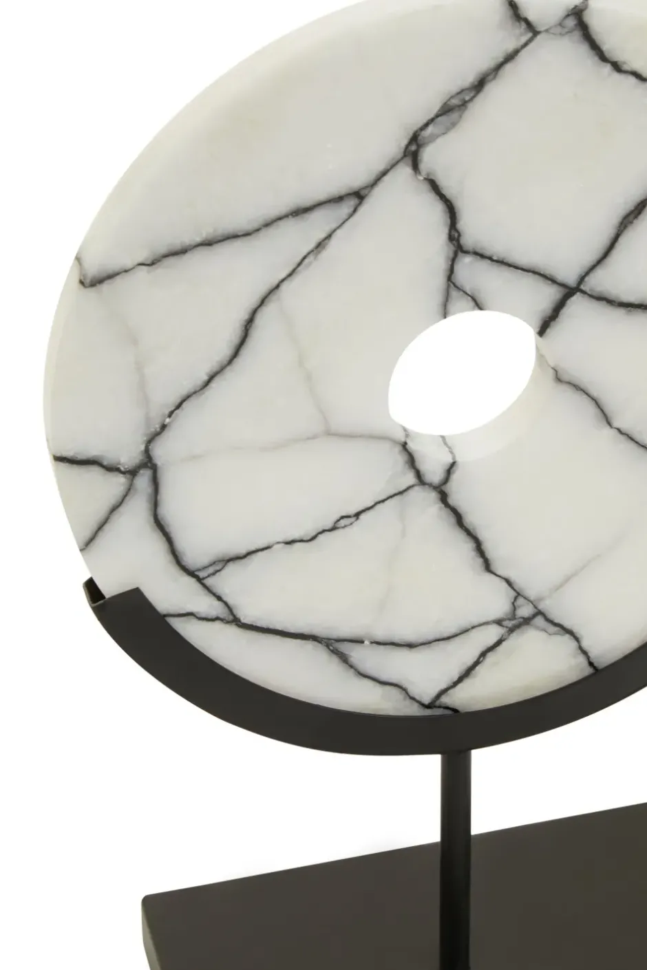Statues & Sculptures Table Top|Abstract^Sacred Circle 34cm White Marble Indoor Sculpture
