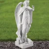 Statues & Sculptures Angel^Saint Michael 58cm Marble Resin Garden Statue