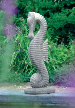 Statues & Sculptures Sealife^Seahorse 94cm Stone Garden Ornament