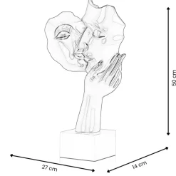 Statues & Sculptures Figurative|Table Top^Secret Kiss 50cm Anthracite Resin Indoor Sculpture
