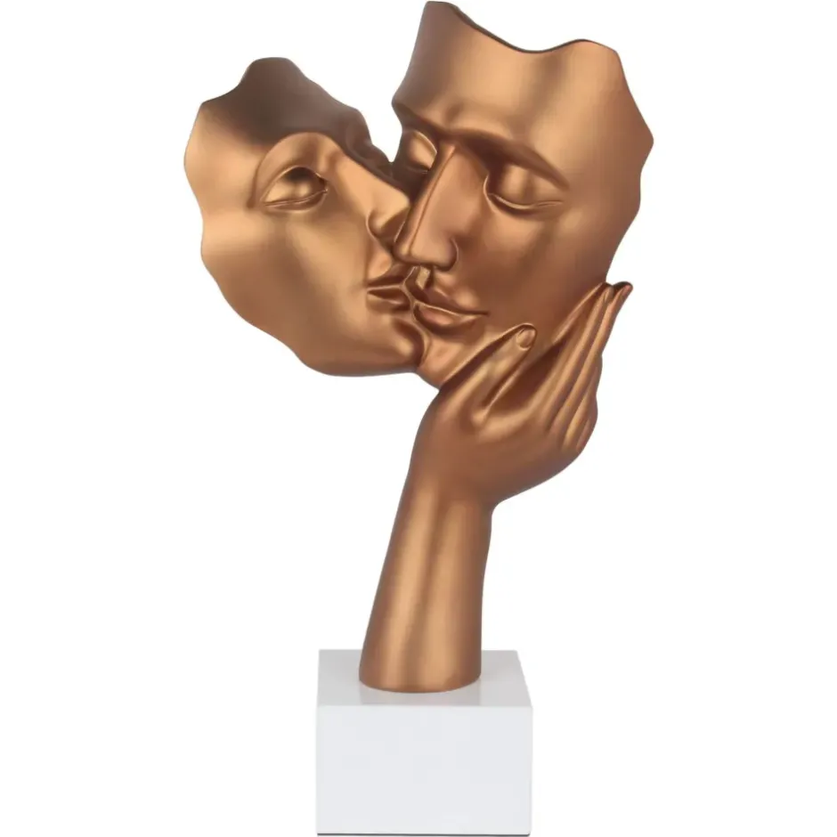 Statues & Sculptures Figurative|Table Top^Secret Kiss 50cm Bronze Resin Indoor Sculpture