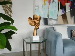 Statues & Sculptures Figurative|Table Top^Secret Kiss 50cm Bronze Resin Indoor Sculpture