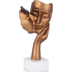Statues & Sculptures Figurative|Table Top^Secret Kiss 50cm Bronze Resin Indoor Sculpture